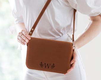 Bolso bandolera de piel para mujer, Bolso bandolera de piel hecho a mano, Bolso minimalista de piel, Bolso informal de piel, Bolso bandolera pequeño de piel