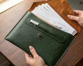 Leather Document Folder, A4 Leather Folder, Leather Document Holder, Document Envelope, Leather File Folder, A5 Portfolio, Notebook sleeve