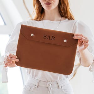 Personalized leather document holder, Engraved leather folder, Leather document case, Leather paper holder, Custom document envelopes