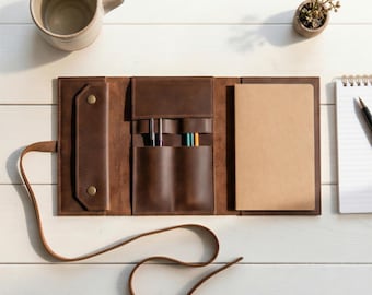 Funda de cuero para cuaderno de bocetos, cuaderno de cuero de grano completo, diario de cuero hecho a mano, cuaderno de bocetos de cuero personalizado, regalo para artistas.