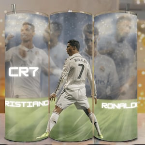 Cristiano Ronaldo Tumbler | Soccer Fan Gift | Real Madrid 20oz Cup | CR7 Drinkware | Sports Lover Gift | Football Star Mug