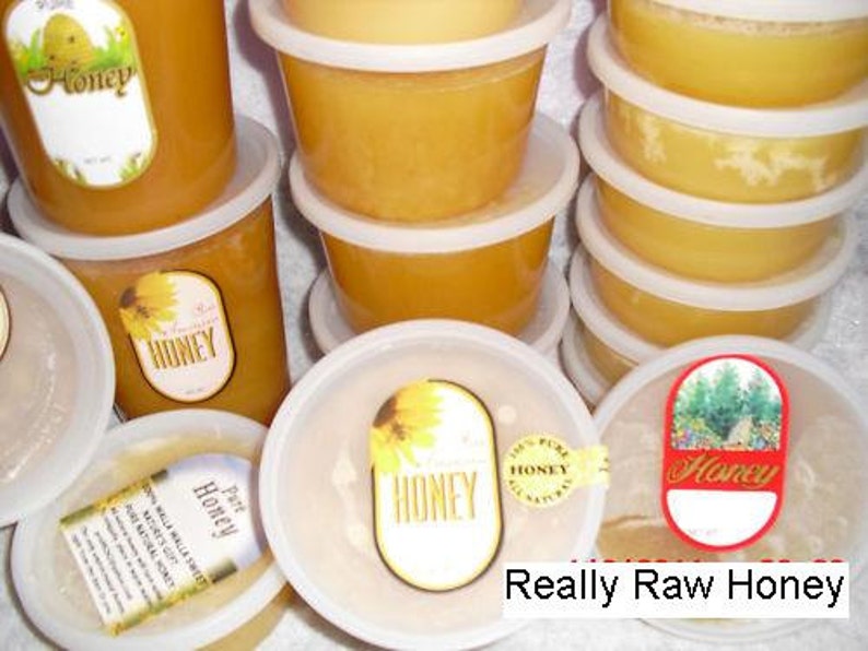 Natural Really Raw DARKER Honey, Naturally Granulated Mountain Wildflower Pure Honey. image 1