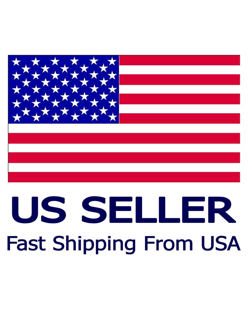 May include: The American flag with red and white stripes and a blue field of white stars. Below the flag, the text reads "US SELLER" and "Fast Shipping From USA".