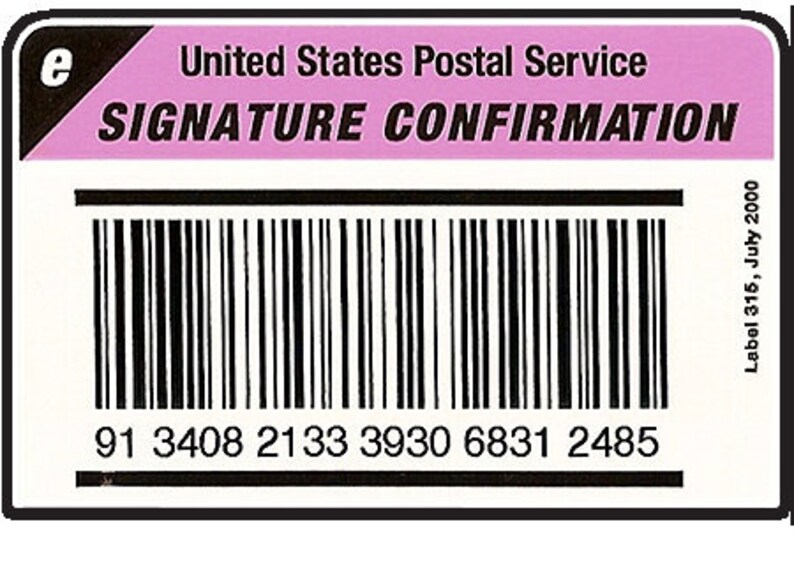 Signature Confirmation for Your Order. Etsy