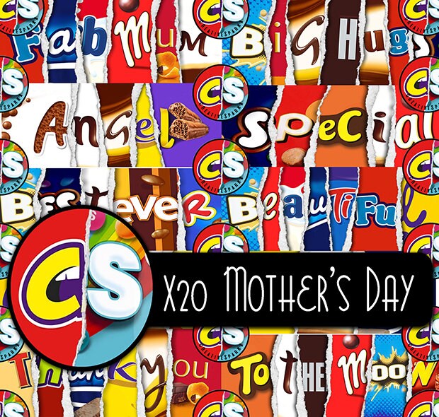 X20  MOTHER'S DAY Chocolate Bar Wrapper Novelty Joke Funny Rude G…
