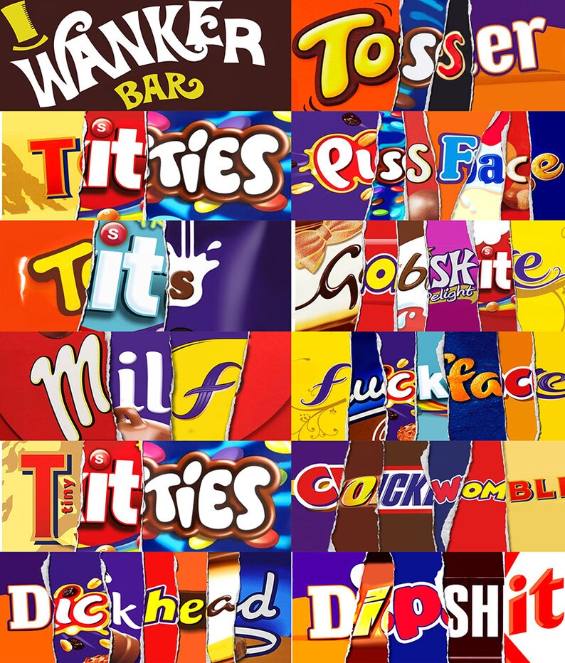 Download X44 BUMPER SET Printable Chocolate Bar Wrapper Novelty ...