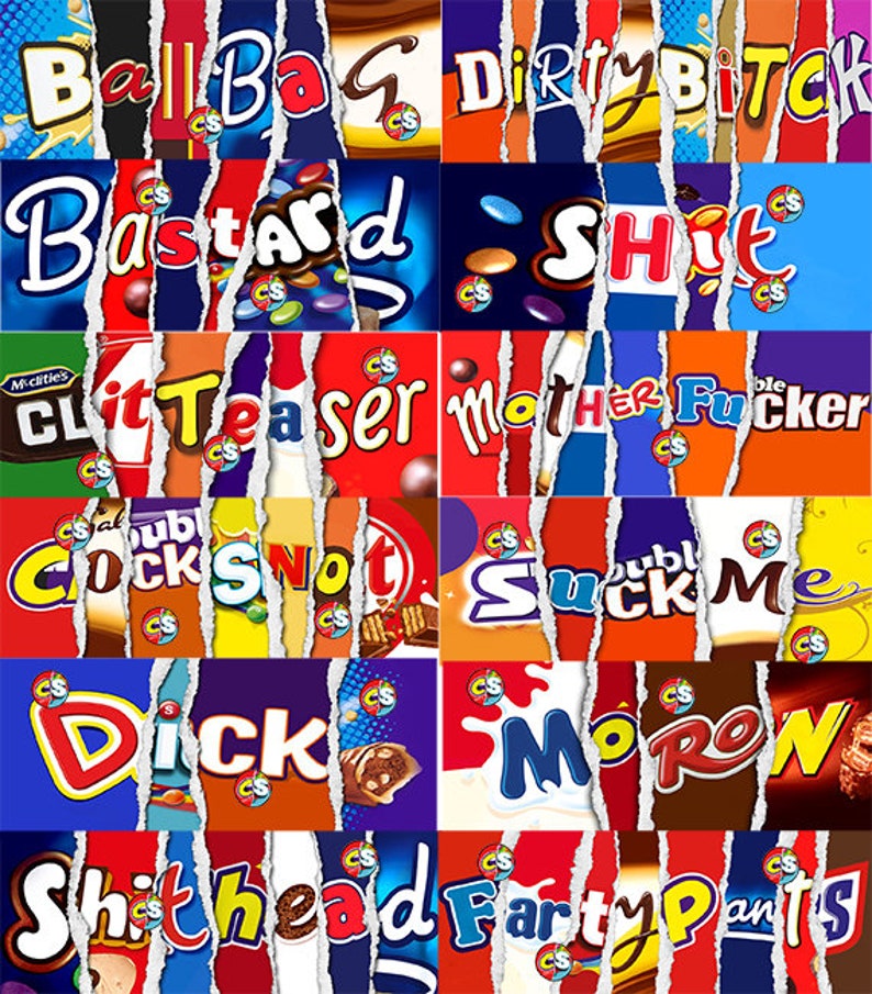 X 12 NEW Printable Chocolate Bar Wrapper Novelty Joke Etsy