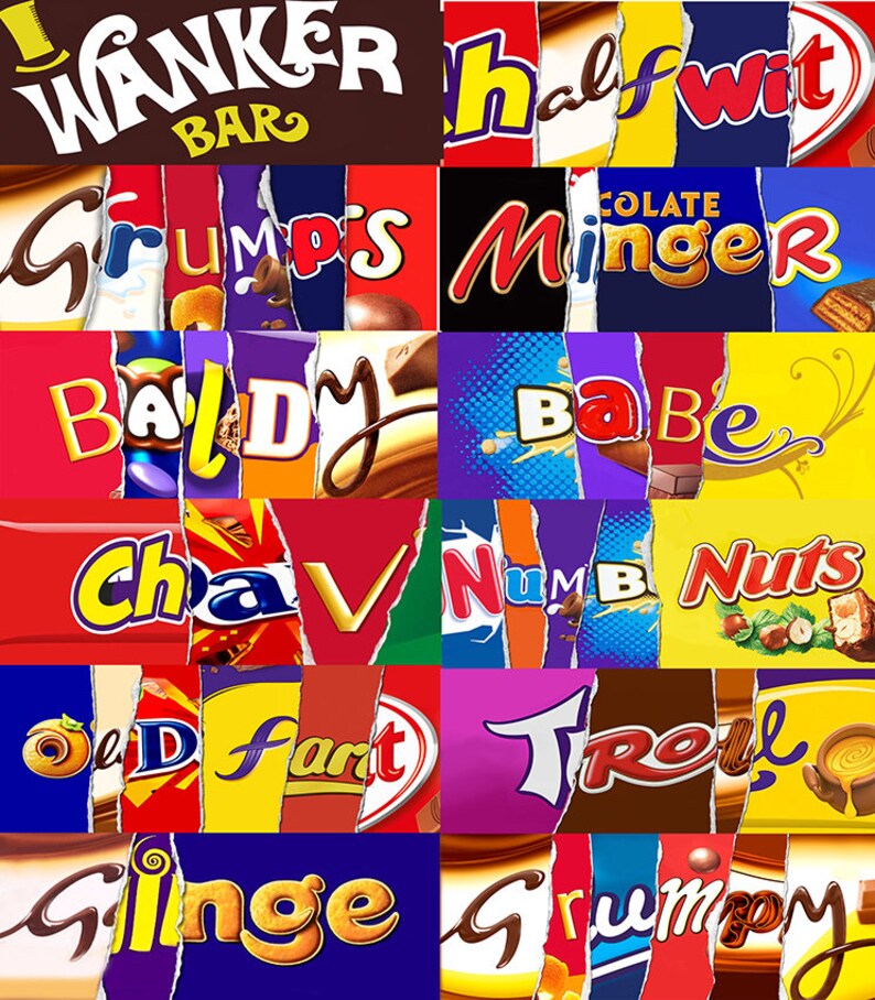 Download X44 BUMPER SET Printable Chocolate Bar Wrapper Novelty ...
