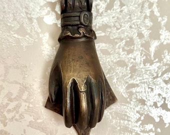 Vintage Brass Hand Door Knocker – Victorian Style Door Decor