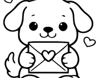 60 page Valentine's Day Colouring Book for Kids | Animals, Hearts & Patterns (Printable PDF)