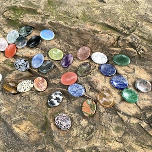 Polished Natural Crystal Worry Stone,Smooth Handheld Pocket Stone,Unique Collectible Gemstone for Relaxing,Gift for Crystal Lovers