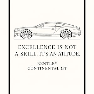 Bentley Continental GT Poster – Luxury Car Wall Art | Printable Digital Download | Modern Garage Decor