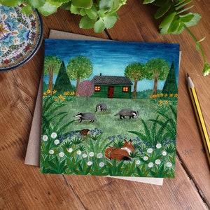 Carte de voeux art du jardin animalier