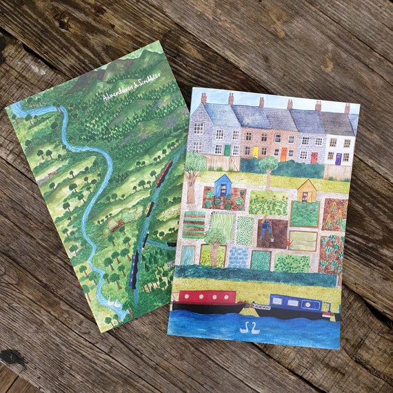Notebook Set, Narrowboat Gift, Multi-Pack, Doodle Book, Travel Journal