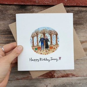 Birthday Portrait Watercolour Custom Keepsake Card