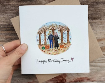 Birthday Custom Watercolour Keepsake Card