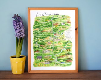 Lámina artística con mapa de Wrexham