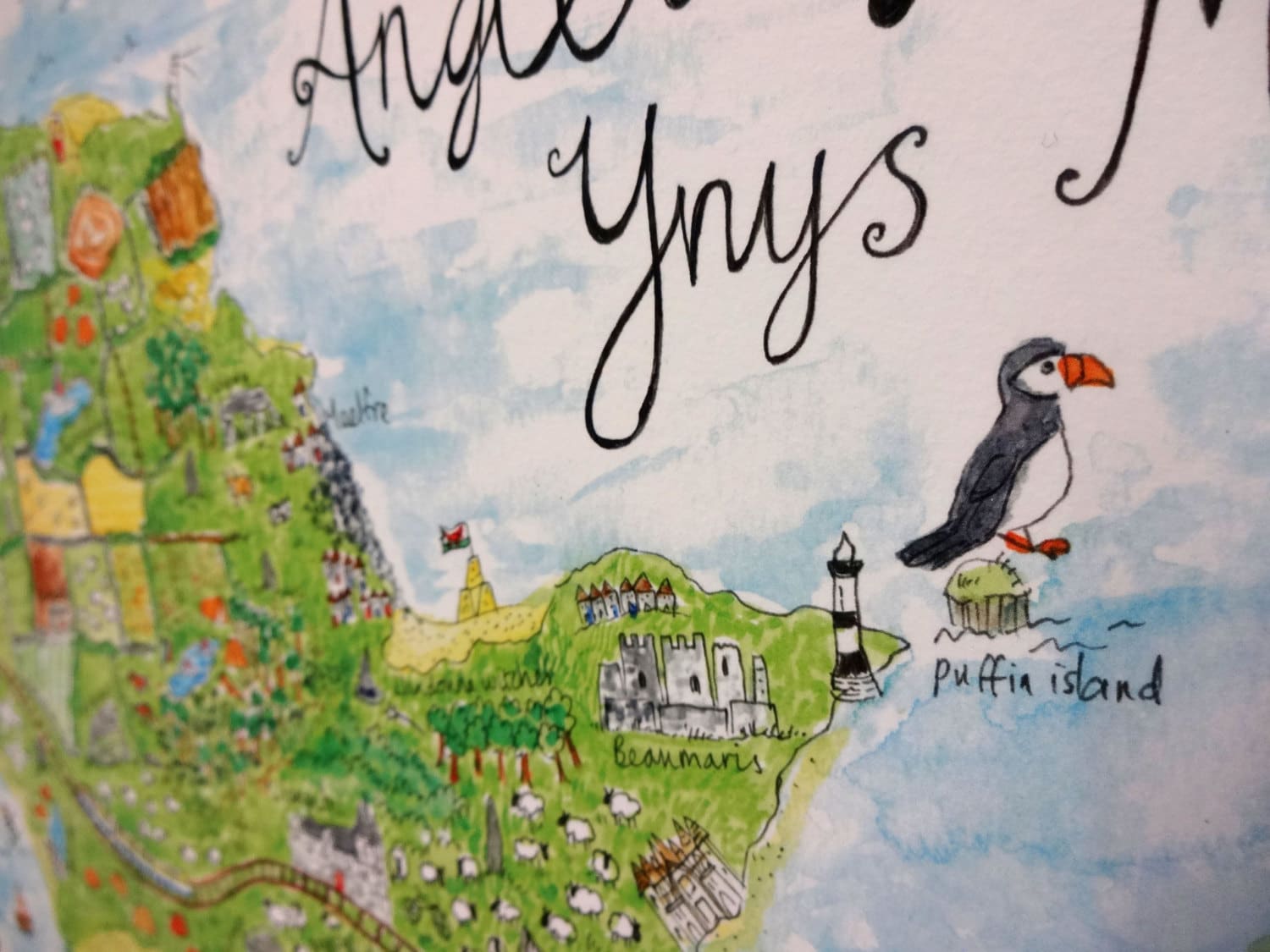 Anglesey Illustrated Map Print Wales Map Wales Wall Art Map | Etsy