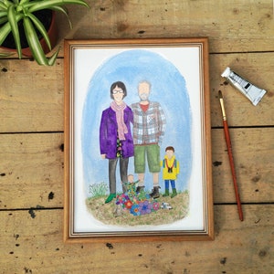 Custom Family Portrait, Bespoke Illustration, Personalised Family Gift