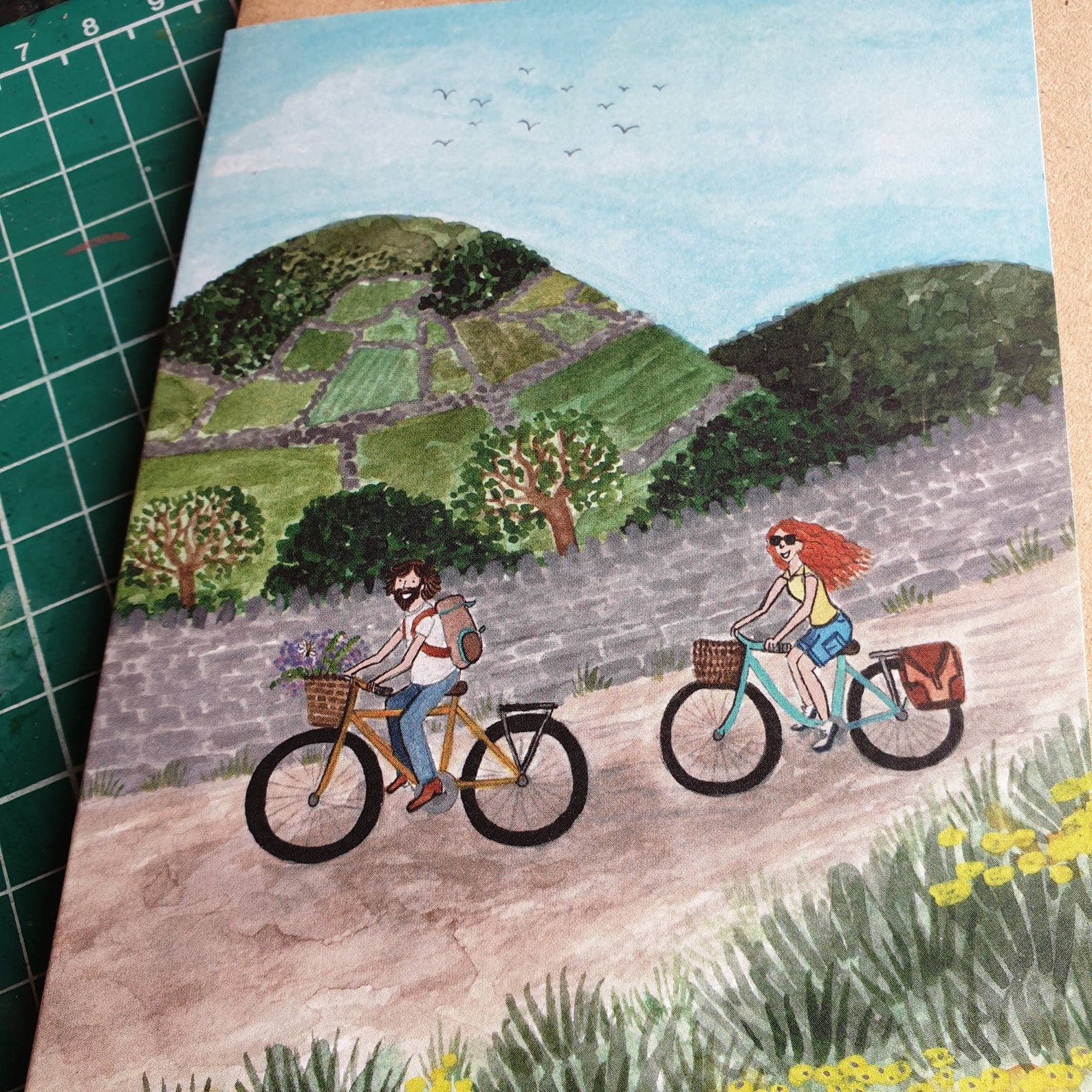 Fahrrad-Karte Fahrrad-Grußkarte Radfahrer-Kunst | Etsy
