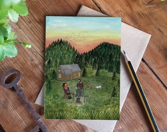 Blockhütte Karte, Bathy Art, Bergkarten