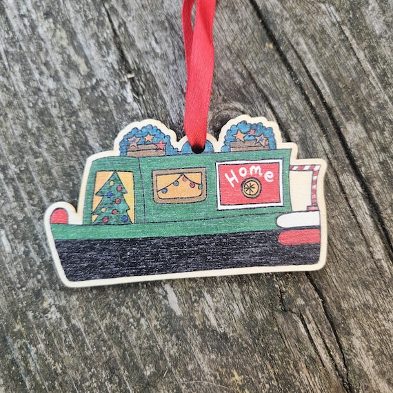Narrowboat Green Xmas Decoration