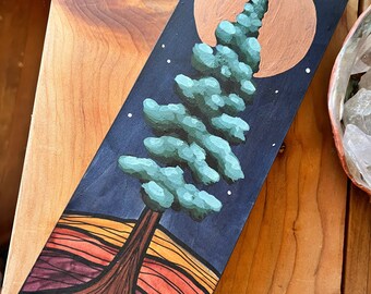 Original painting - Redwood with brown tone Mountains