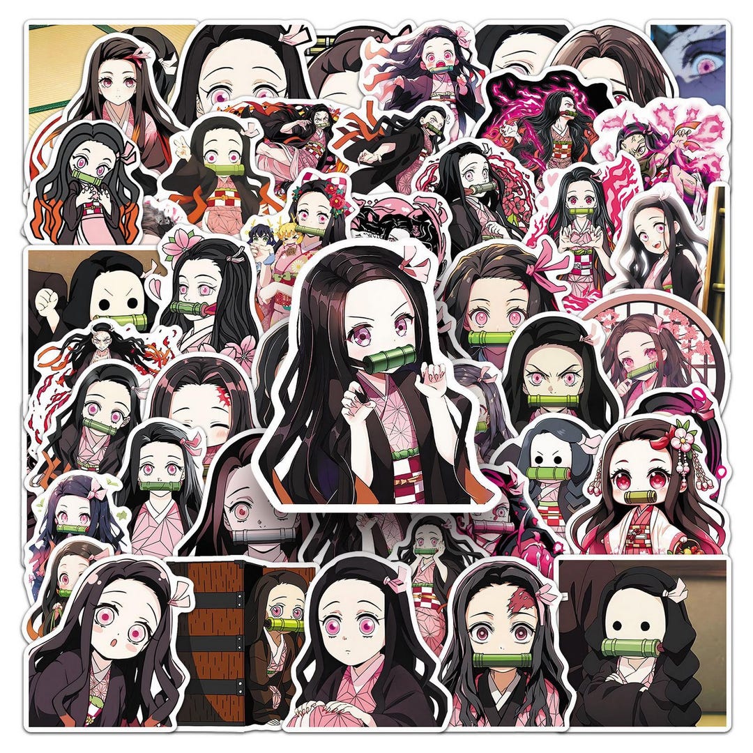 Nezeko Sticker Nezuko Anime Sticker Pack (50pcs) β Waterproof Demon Slayer Cartoon ...