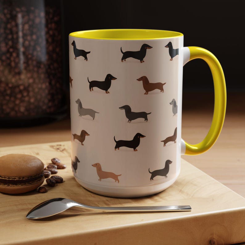 Jolie tasse teckel : cadeaux pour chien saucisse Weiner Weenie, tasse à thé Doxie en céramique pour maman chien image 8