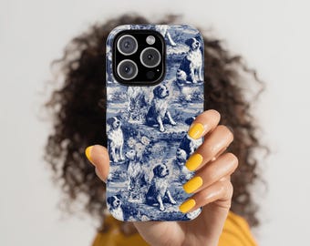 Blaue Englische Springer Spaniel Handyhülle: Vintage Toile Hund Kunst für iPhone 17, Samsung S25