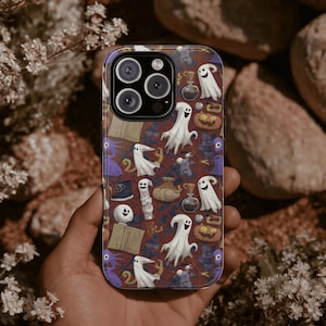 Cute Ghost Halloween Phone Case, Spooky Ghost iPhone 16-11, Samsung S25 Ultra, Google Pixel 9 Pro Cover