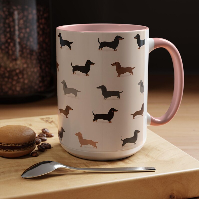 Jolie tasse teckel : cadeaux pour chien saucisse Weiner Weenie, tasse à thé Doxie en céramique pour maman chien image 5