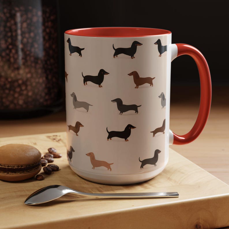 Jolie tasse teckel : cadeaux pour chien saucisse Weiner Weenie, tasse à thé Doxie en céramique pour maman chien image 16