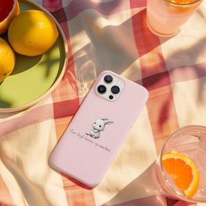 Cute Bunny Phone Case, Rabbit Phone Case, Animal Phone Case, Sad Bunny Phone Case, Kawaii Bunny Phone Case, Cute Animal Phone Case