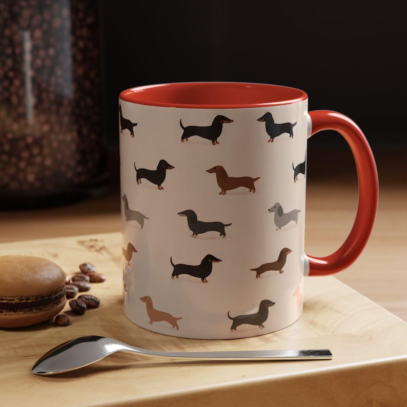 Jolie tasse teckel : cadeaux pour chien saucisse Weiner Weenie, tasse à thé Doxie en céramique pour maman chien image 15
