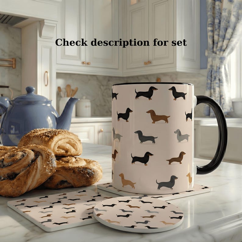 Jolie tasse teckel : cadeaux pour chien saucisse Weiner Weenie, tasse à thé Doxie en céramique pour maman chien image 2