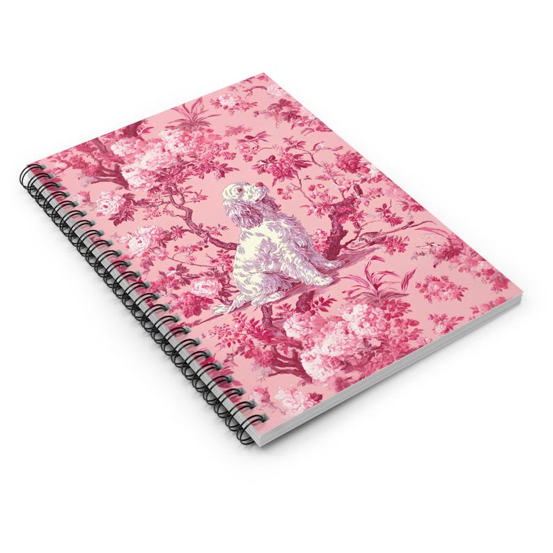 Cocker Spaniel Notebook Pink Cocker Spaniel Spiral Notebook: Hot Pink Toile De Jouy Journal ...