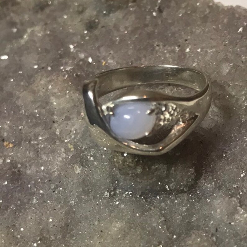 agate ring silver gemstone ring Ellensburg blue silver ring