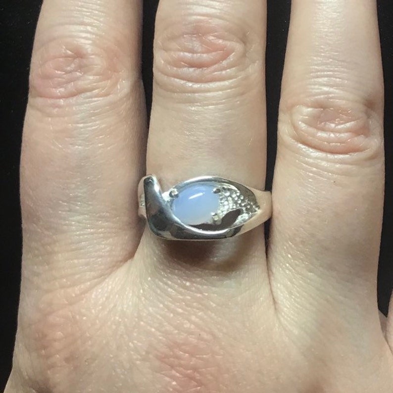 agate ring silver gemstone ring Ellensburg blue silver ring