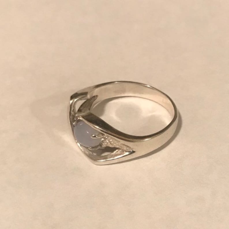 agate ring silver gemstone ring Ellensburg blue silver ring