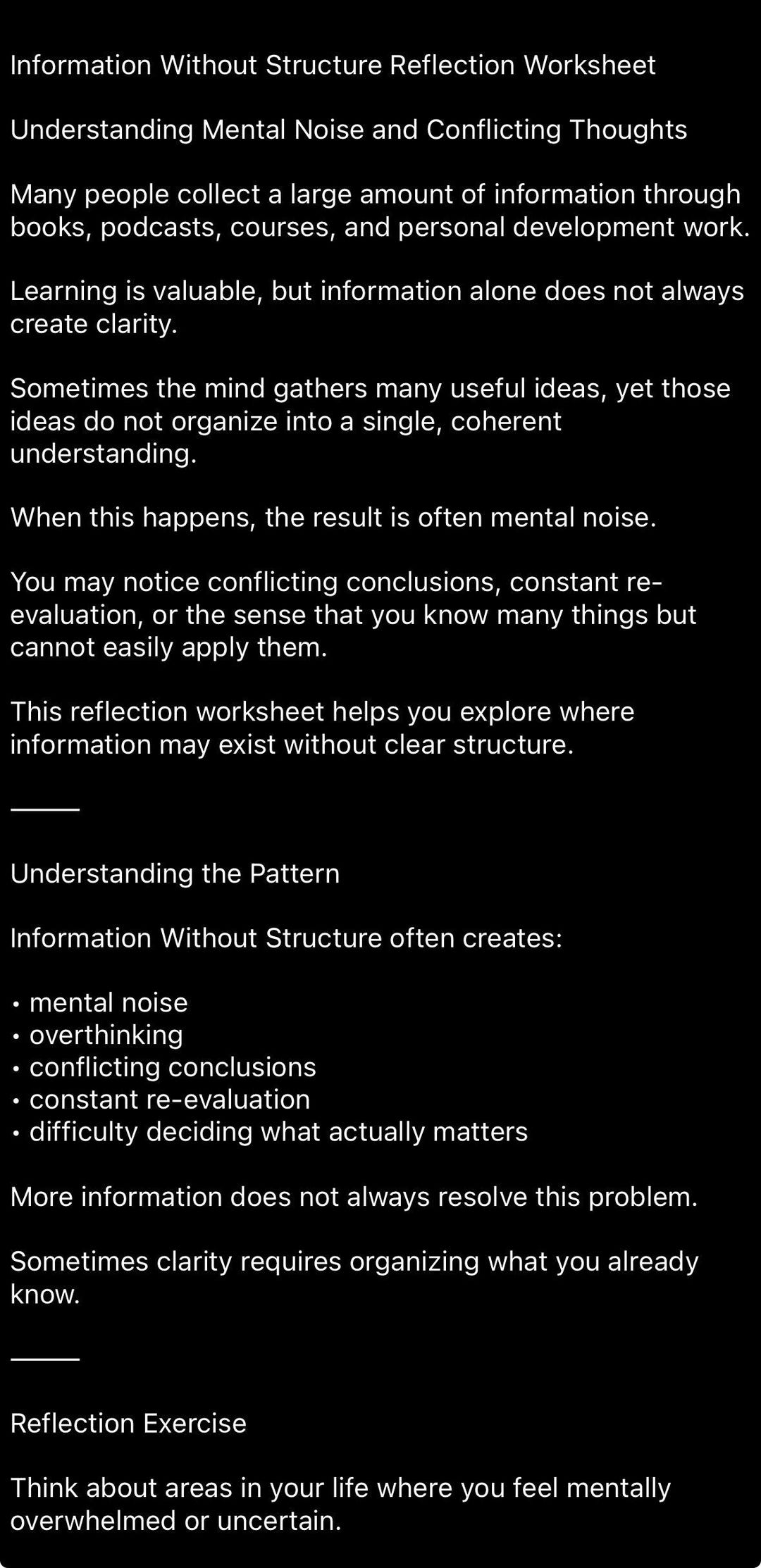 Information Without Structure Reflection Worksheet - Etsy
