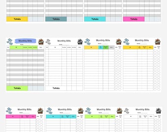 Printable Monthly Bill Tracker  (PDF Download)
