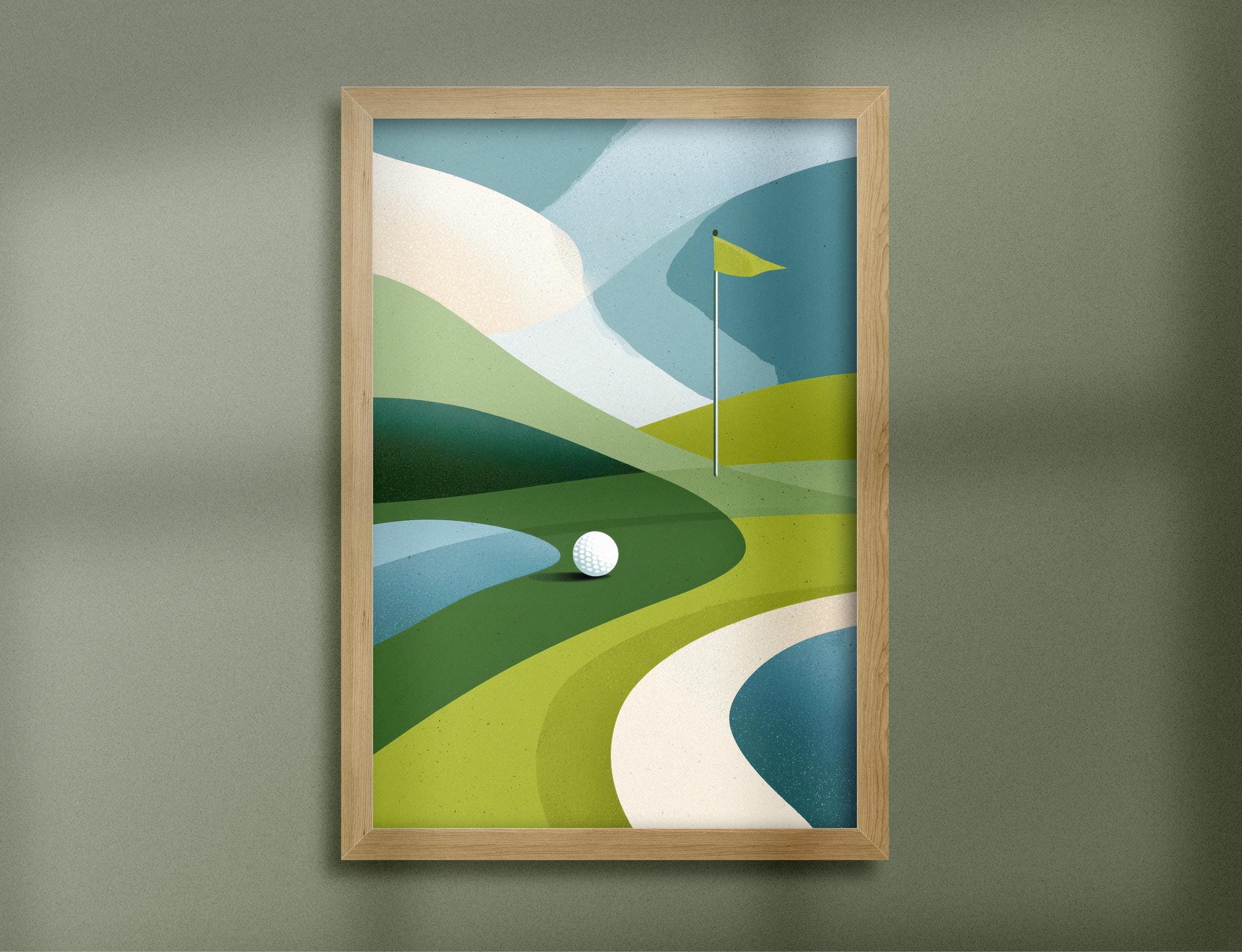 Golf Course Abstract Abstract Golf Course Landscape Print | Modern Sport Art (digital ...