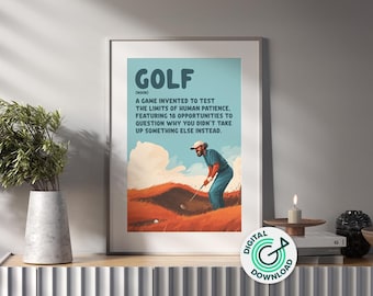 Funny Golf Definition Poster | Vintage Sport Quote Art (Digital Download)