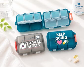 Personalizowane pudełko na tabletki z 10 przegródkami – organizer na witaminy podróżne
