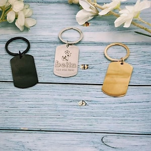 Custom Engraved Pet ID Tag: Double-Sided Metal Dog Collar Tag