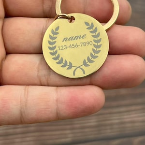 Personalized Silent Pet ID Tag: Engraved Double-Sided Metal Collar