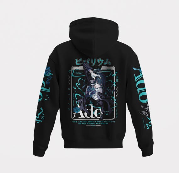 Ado Virtual Singer J-pop Heavyweight Hoodie : Anime Hoodie 380 GSM
