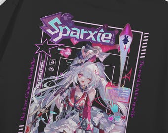 Camiseta Sparxie Honkai Star Rail de peso pesado, talla grande oversize: Camiseta de anime de algodón 16s