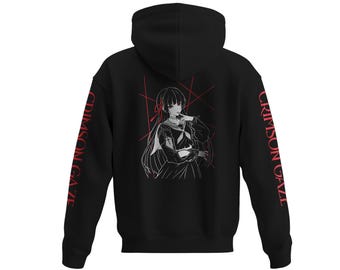 Chisa Wuthering Waves Crimson Gaze Hoodie: Heavyweight Anime Hoodie for Cold Weather